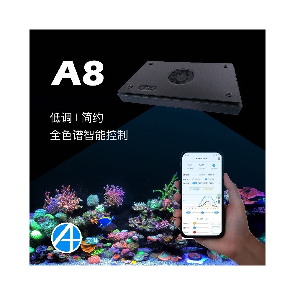 A+ Lampu LED Akuarium Terumbu A8 S Spektrum Penuh