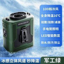 Přenosný ventilátor na pás s LED displejem, dobíjecí USB chladicí ventilátor pro venkovní a pracovní použití