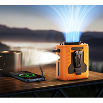 Ventilador de Cintura Portátil con Pantalla LED, Ventilador de Enfriamiento Recargable por USB para Uso al Aire Libre y en Sitio