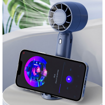 Ventilator portabil mini T10 fără palete (2000mAh) cu suport pentru telefon – Ventilator portabil USB, albastru/alb/roz