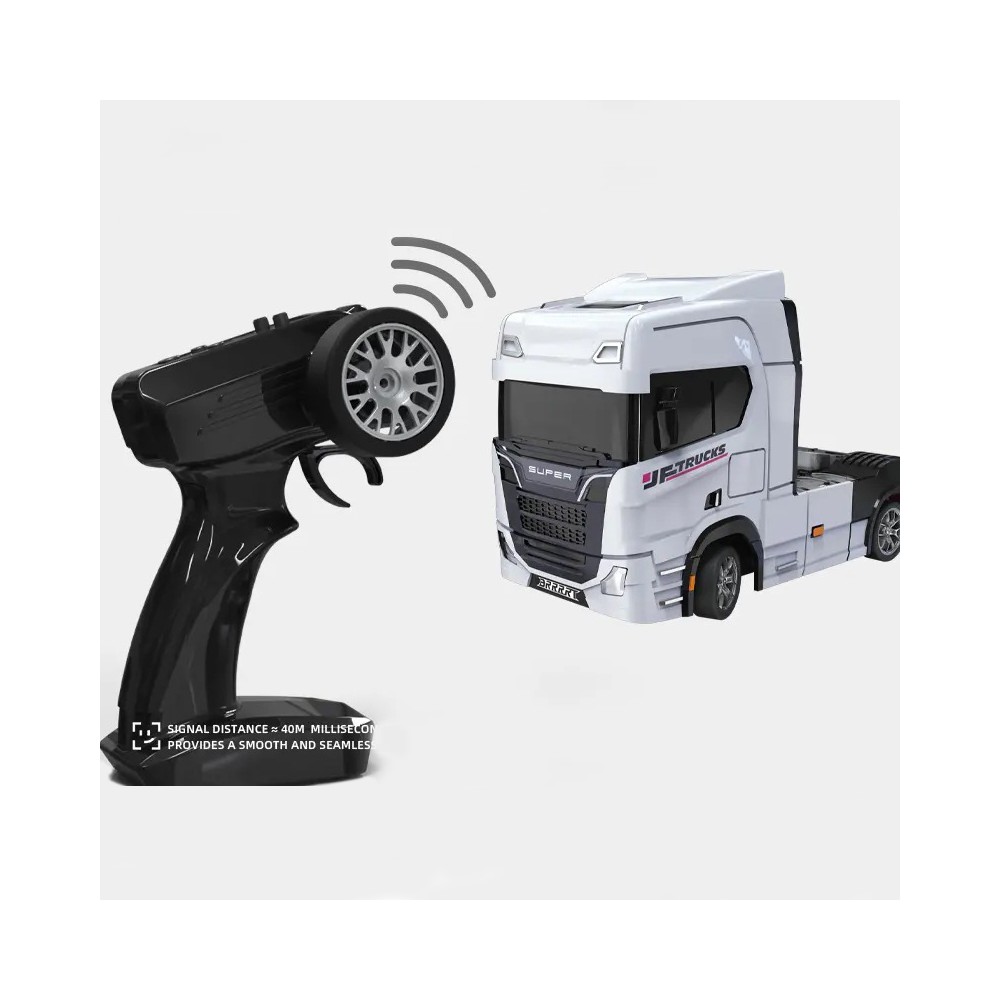 1:43 รถบรรทุกดริฟท์ RC แบบสัดส่วน – 2.4G 4WD ไจโร, LED, Type-C (มินิ เซมิ)