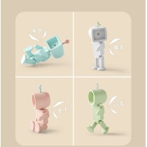 우주인 자석 미니 야간등 로봇 – 둥근/네모 머리, 4가지 색상 (배터리 데스크 장식 램프)