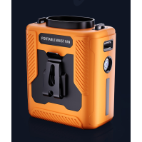 Portable Waist Fan with LED Display, Rechargeable USB Cooling Fan for Outdoor & Worksite Use