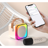 P8 RGB караоке Bluetooth-колонка з одним/двома мікрофонами – портативний KTV з Китаю (роздрібна торгівля, опт та дропшипінг)