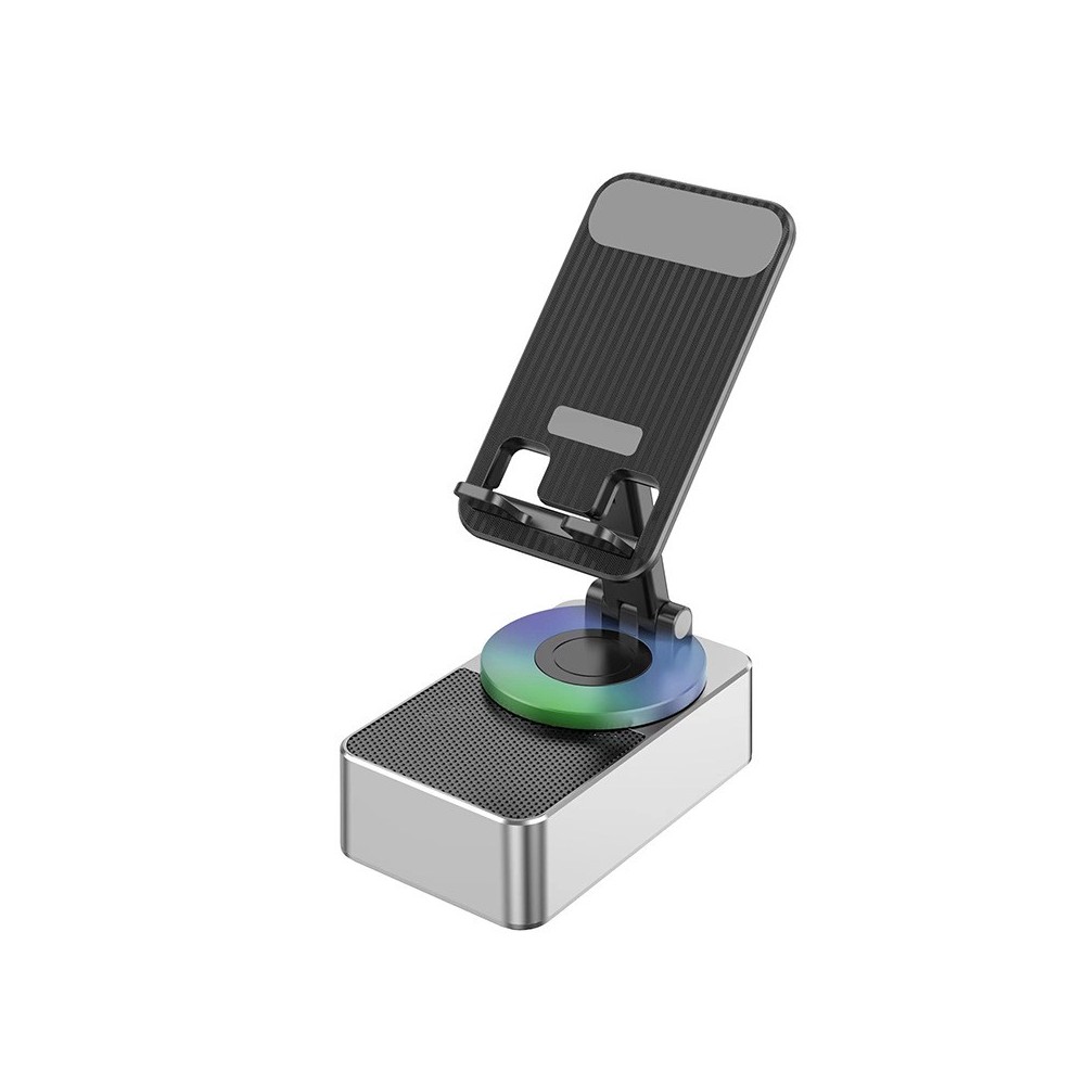 Supporto 3 in 1 per Telefono/Tablet WYS-2301BT con Altoparlante Bluetooth 5.3 e Anello RGB – Dock da Scrivania Pieghevole a 360°
