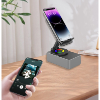 Giá đỡ Điện thoại/Máy tính bảng 3 trong 1 WYS-2301BT với Loa Bluetooth 5.3 & Vòng Đèn RGB – Đế để bàn Gấp 360°