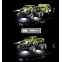 1:64 Mini 6 Tekerlekli Alaşımlı Off-Road Kamyon ve Treyler Şarjlı Model