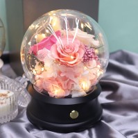 Bluetooth Speaker Music Box with Preserved Rose & LED — 4 Variants