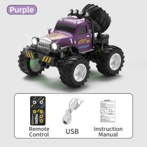 Mini Alaşım RC Off-Road Canavar Kamyon – 2.4G, 3 Hız, LED Işıklar (JJRC)