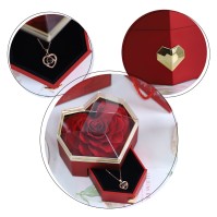 Heart-Shaped Preserved Rose Jewelry Box (5 Colors)