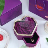 Heart-Shaped Preserved Rose Jewelry Box, 5 Colors
