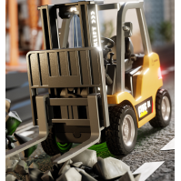 1:64 Mini Alloy RC Forklift Toy with Bluetooth & Simulation Features – Remote Control Construction Vehicle