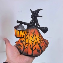 Gotische Halloween Heksenharslamp – Warme LED Nachtlichtdecoratie (2 Maten)