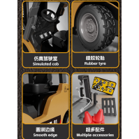 Mainan Forklift RC Aloi Mini 1:64 dengan Ciri Bluetooth & Simulasi – Kenderaan Pembinaan Kawalan Jauh