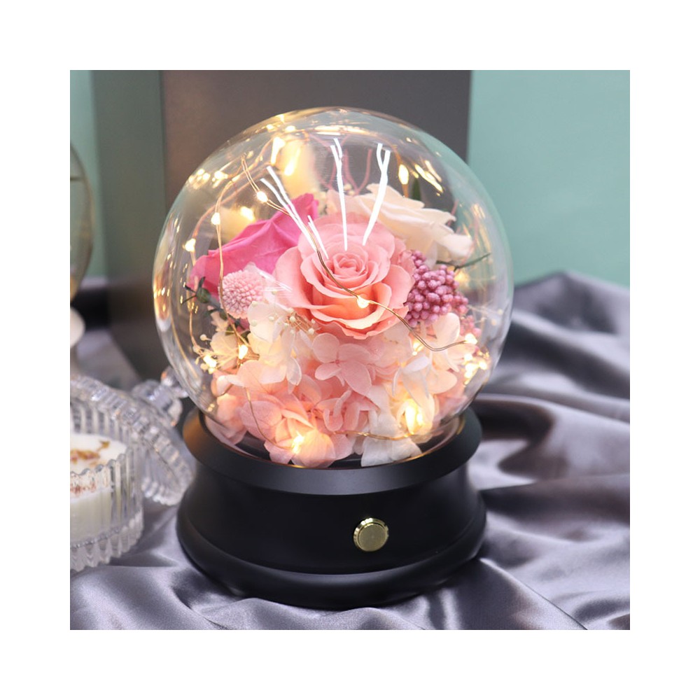 Bluetooth Speaker Music Box with Preserved Rose and LED, 4 Variants