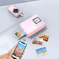 PT01 Ροζ φορητό έγχρωμο κιτ εκτυπωτή φωτογραφιών για τηλέφωνα και φωτογραφικές μηχανές