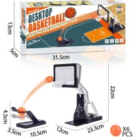 Gioco di tiro a basket da tavolo mobile con palline 6