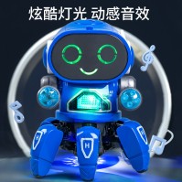 Robot giocattolo danzante a sei artigli con luci, musica ed evitamento degli ostacoli