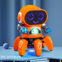 ライト、音楽、障害物回避機能付きの6本爪ダンスロボットおもちゃ