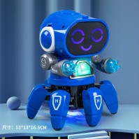 Robot de juguete danzante de seis garras con luces, música y evitación de obstáculos