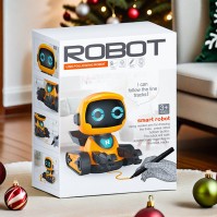Lijnvolgend tekenrobot-speelgoed met marker, lichten en geluid