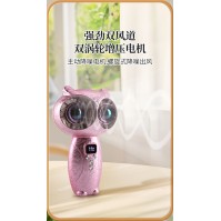 LED 표시창이 있는 올빼미형 듀얼 터빈 USB 충전식 휴대용 선풍기