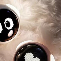 LED expression alarm clock with night light