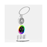 ফ্যান, ঘড়ি ও পেন হোল্ডারসহ রিচার্জেবল USB ডেস্ক ল্যাম্প