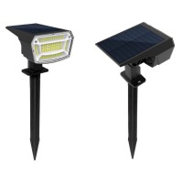 Solar garden stake LED light product front and back view