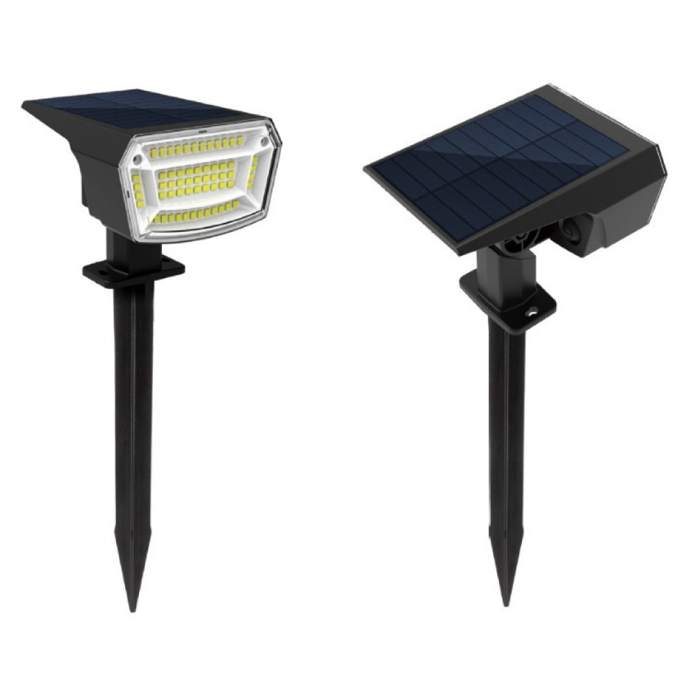 Solar garden stake LED light product front and back view