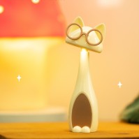 White rechargeable cat LED night light