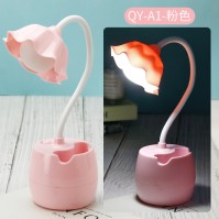 QYA1 pink flower USB LED desk lamp