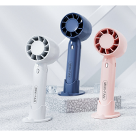 T10 Bladeless Handlicher Mini-Ventilator (2000mAh) mit Telefon-Ständer Basis – USB Tragbarer Ventilator, Blau/Weiß/Rosa