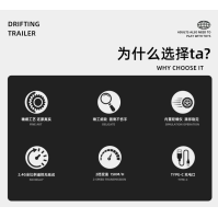 1:43 比例RC漂移卡车 – 2.4G 四驱陀螺仪，LED，Type-C（迷你半挂车）