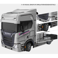 1:43 Пропорційний RC Дрифтовий вантажівка – 2.4G 4WD Гіроскоп, LED, Type-C (Міні напівпричіп)