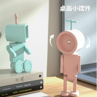 Astronauta Magnetyczna Mini Lampka Nocna Robot – Okrągła/Kwadratowa Głowa, 4 Kolory (Lampka na Biurko na Baterie)