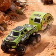 1:64 ミニ 6輪 アロイ オフロード トラック＆トレーラー 充電式モデル