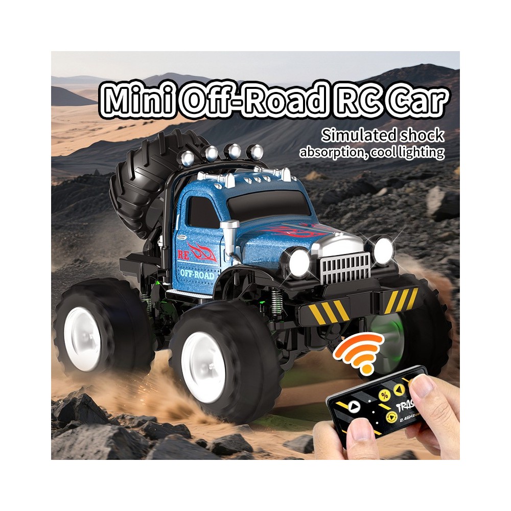 Mini Alloy RC Off-Road Monster Truck – 2.4G, 3-växlad, LED-lampor (JJRC)