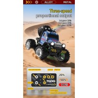 Mini Alaşım RC Off-Road Canavar Kamyon – 2.4G, 3 Hız, LED Işıklar (JJRC)