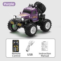 Mini Alloy RC Truk Monster Off-Road – 2.4G, 3 Kecepatan, Lampu LED (JJRC)