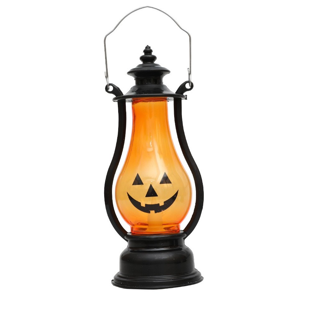 Halloween Pompoen Lantaarn LED Windlamp – 16 cm Tafel-/Hangdecoratie