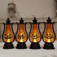 Cadılar Bayramı Balkabağı Feneri LED Rüzgar Lambası – 16 cm Masa/Asma Dekorasyon