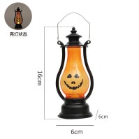 Halloween Pompoen Lantaarn LED Windlamp – 16 cm Tafel-/Hangdecoratie