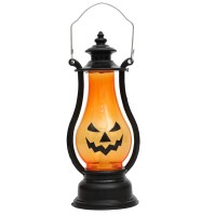 Halloween Pumpalykta LED Vindlampa – 16 cm Bord-/Hängande Dekoration
