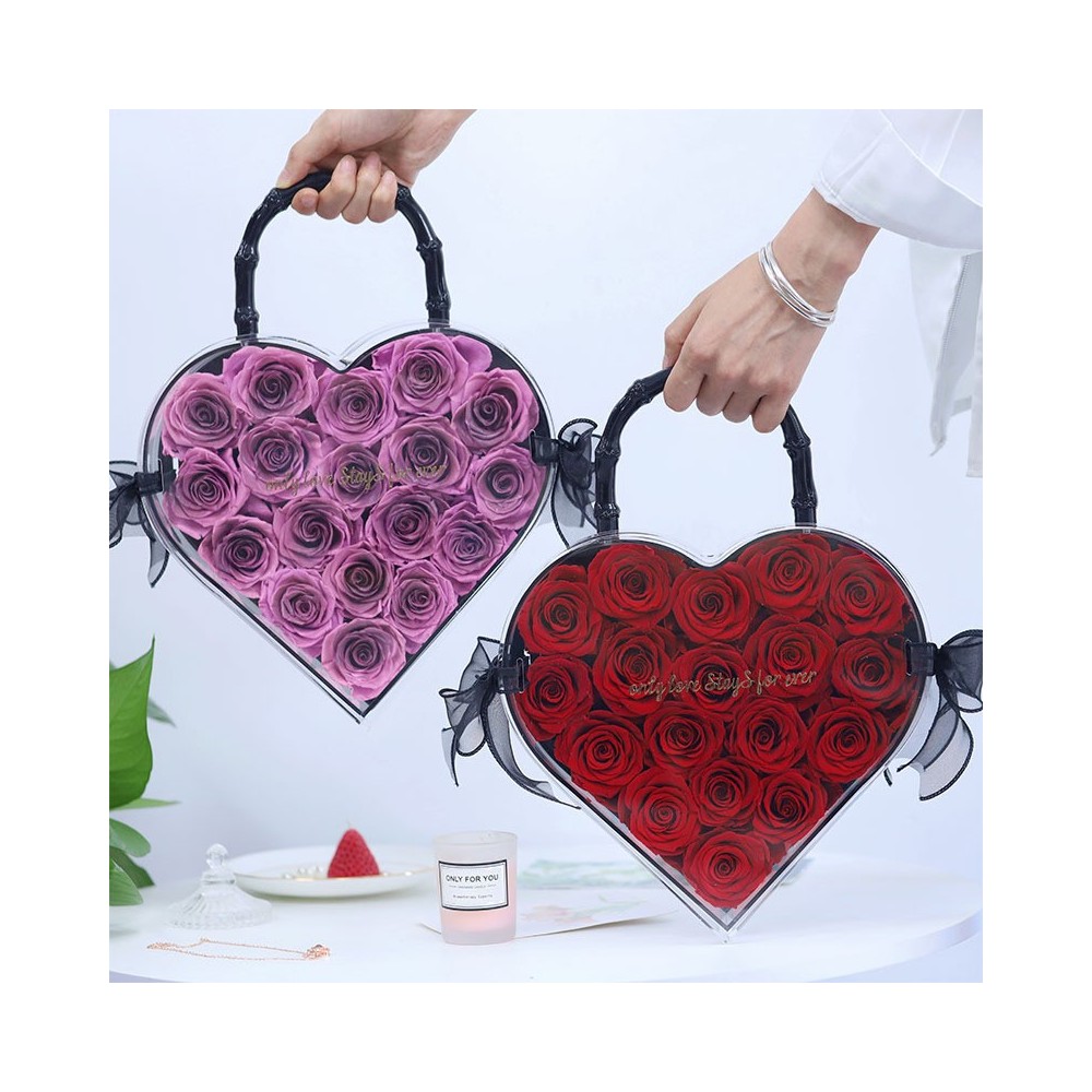 Preserved Rose Heart Gift Box (8 Colors)