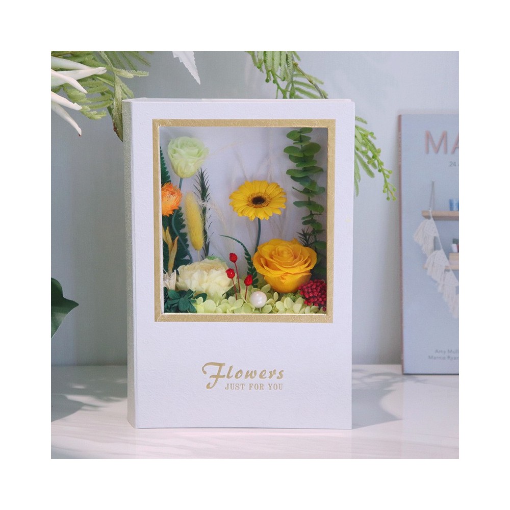 Preserved Rose Arrangement in Book-Style Gift Box, 6 Colors