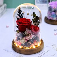 LED Glass Dome Preserved Rose Gift (4 Colors)