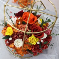 Preserved Rose Arrangement in Iron Flower Basket, 4 Variants