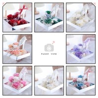 Preserved Rose Acrylic High-Heel Shoe Display, 8 Colors