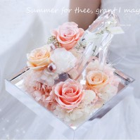 Preserved Rose Acrylic High-Heel Shoe Display, 8 Colors